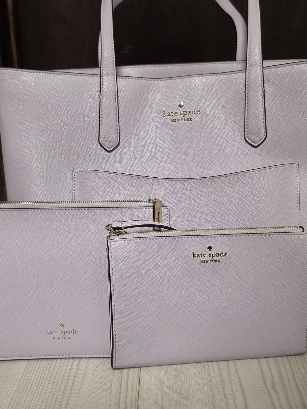 kate spade Lilac Tote with Matching Pouches